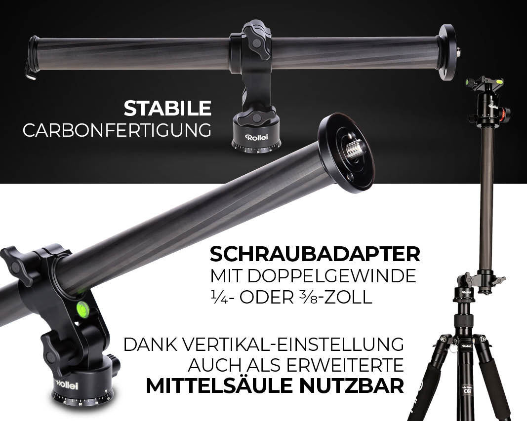 Winkel-Arm für Stative aus stabilem Carbon