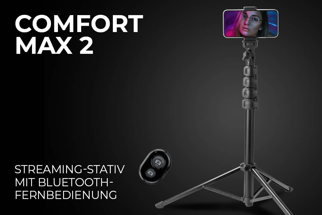 Comfort Max 2 - Live-Streaming-Stativ mit Bluetooth-Fernbedienung