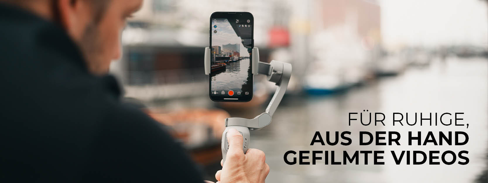 Smartphone gimbal for quiet, hand-filmed videos