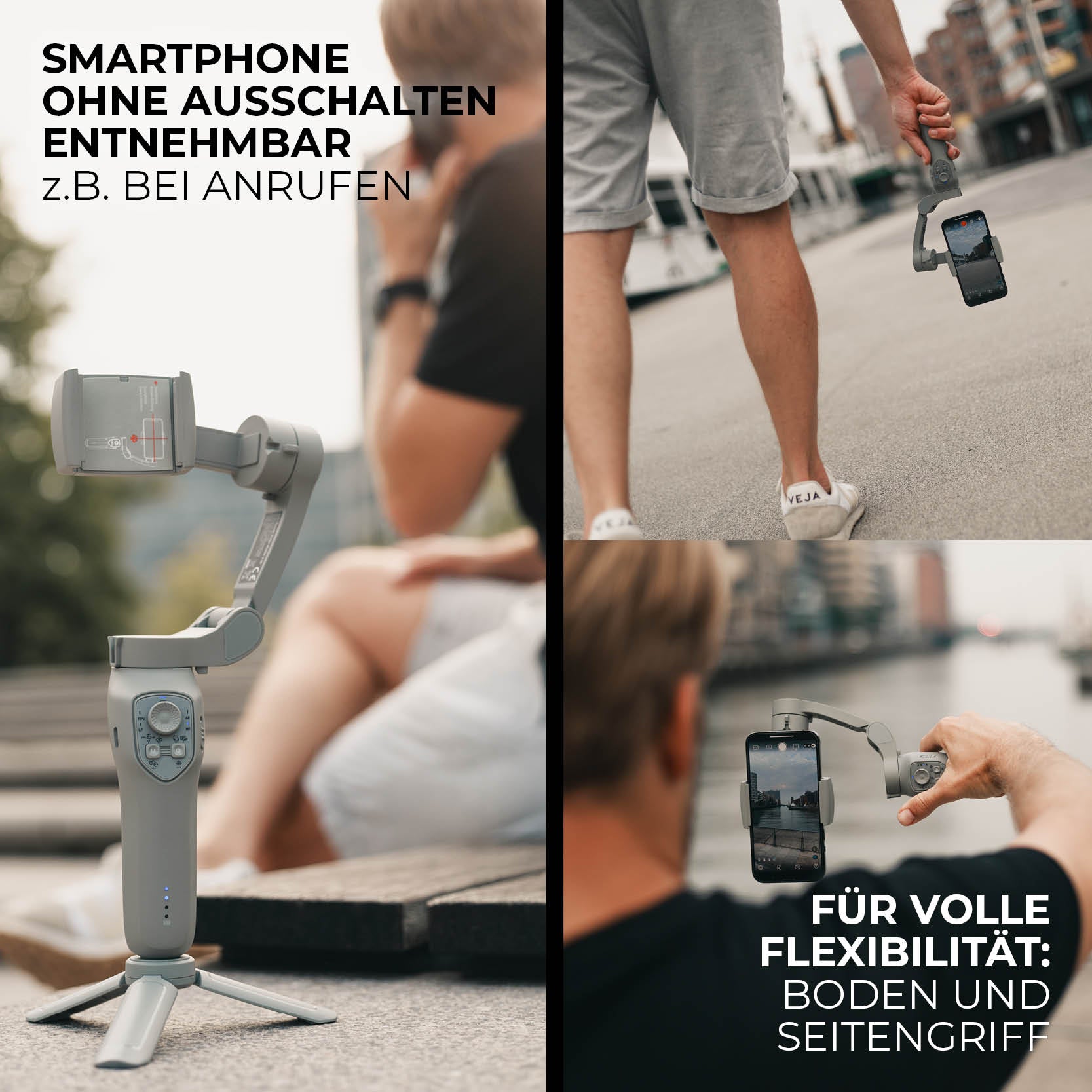 Smartphone ohne ausschalten des Gimbals entnehmbar