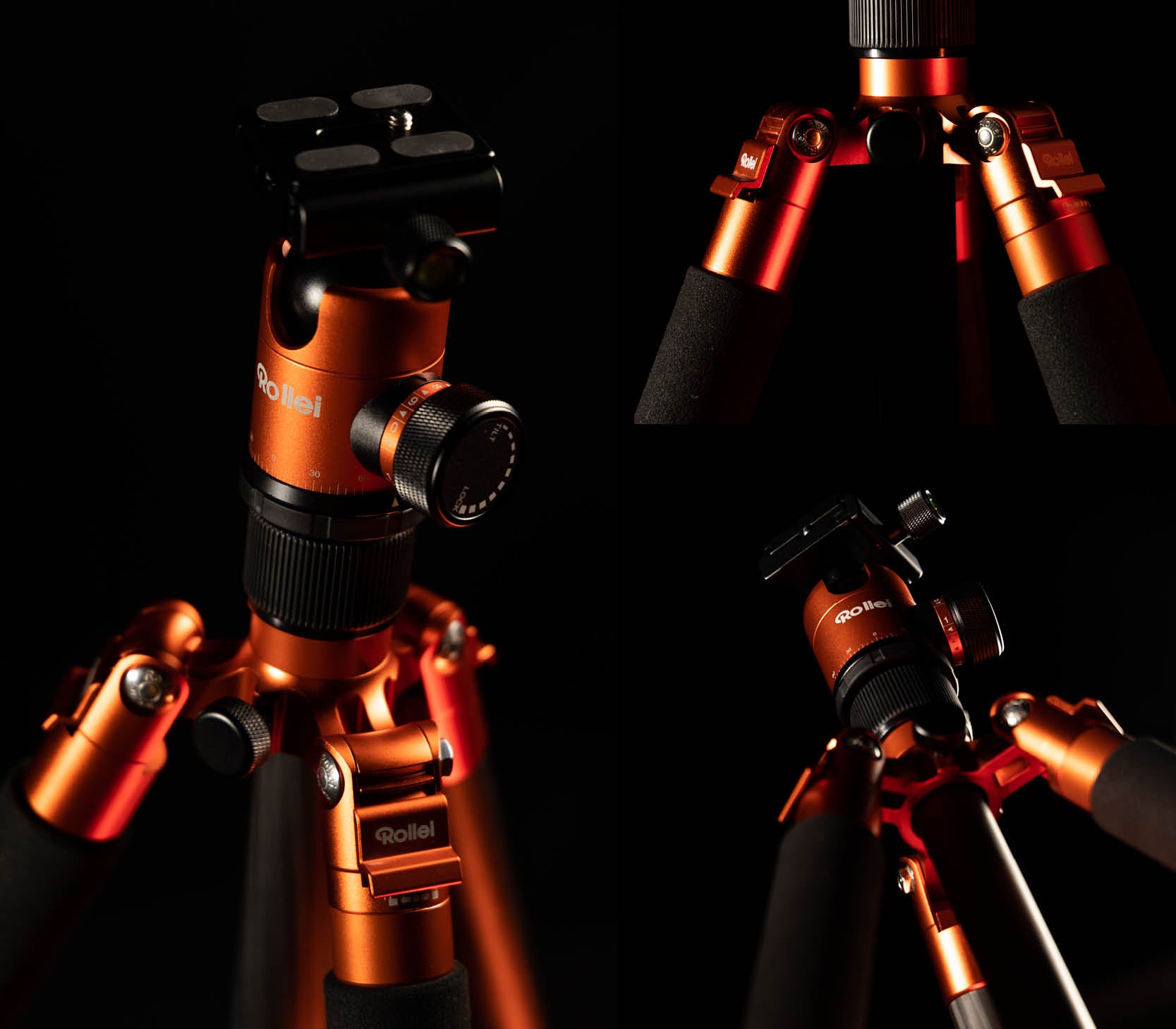 Abbildung Details C6i Carbon-Stativ in Orange