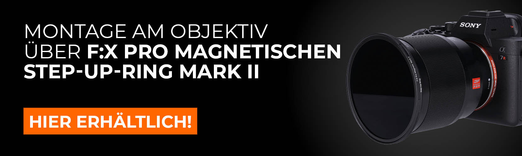 Montage am Objektiv über magnetischen Step-Up-Ring Mark II möglich