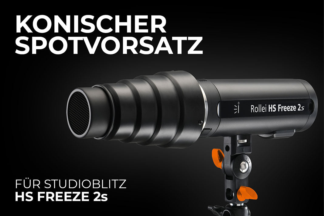 Konischer Spotvorsatz für den Studioblitz HS Freeze 2s von Rollei