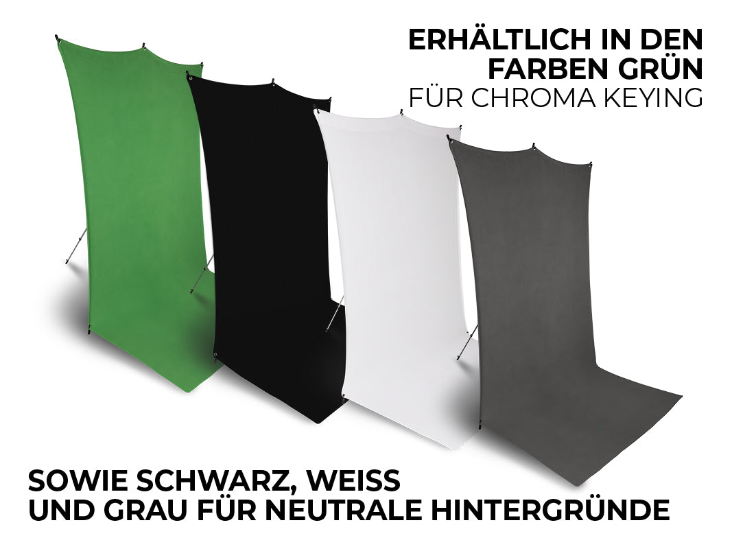 Erhältlich in den Farben Grün, Schwarz, Weiß und Grau