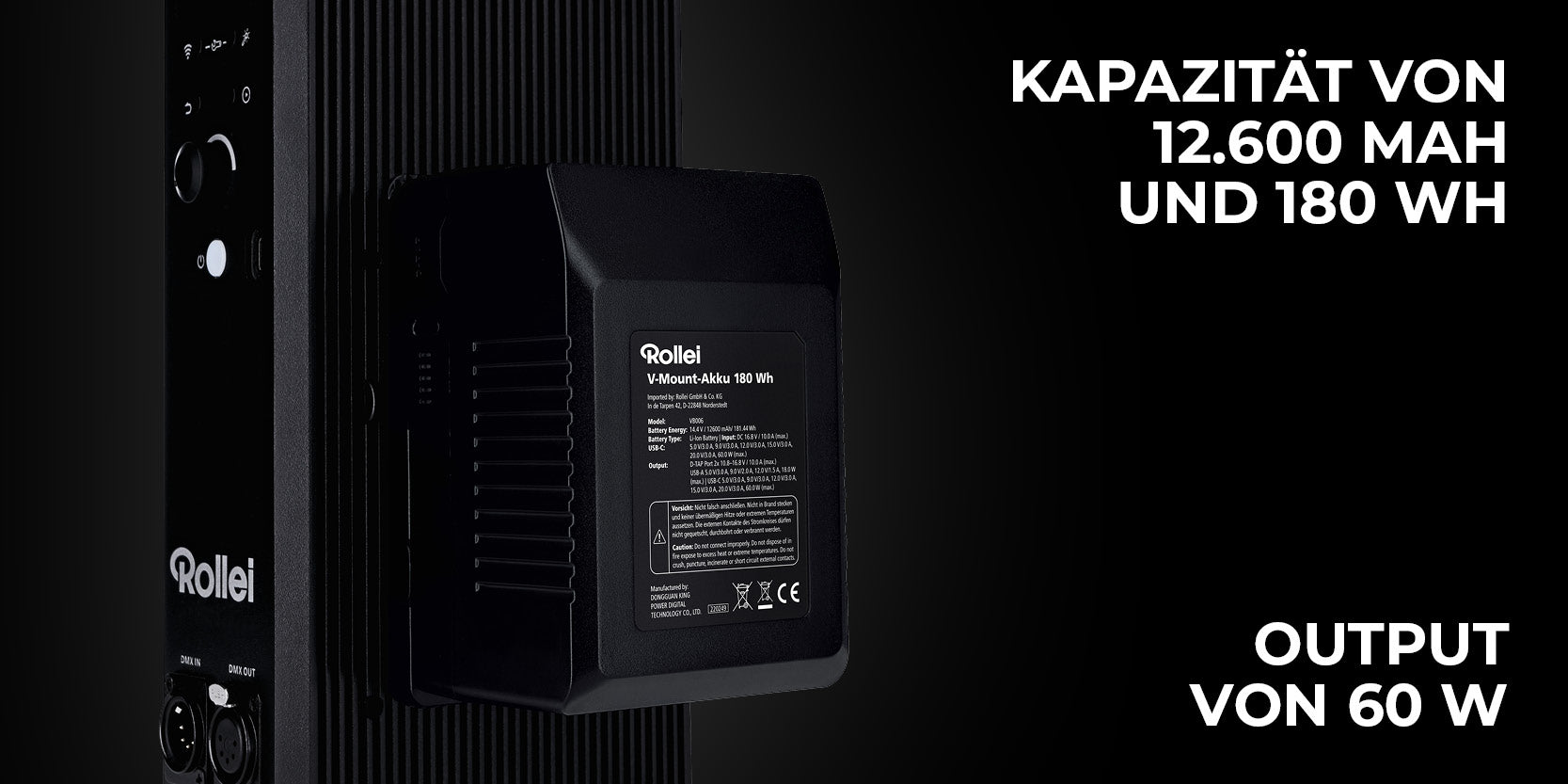 Kapazität von 12.600 mAh und 180 Wh - Output von 60W