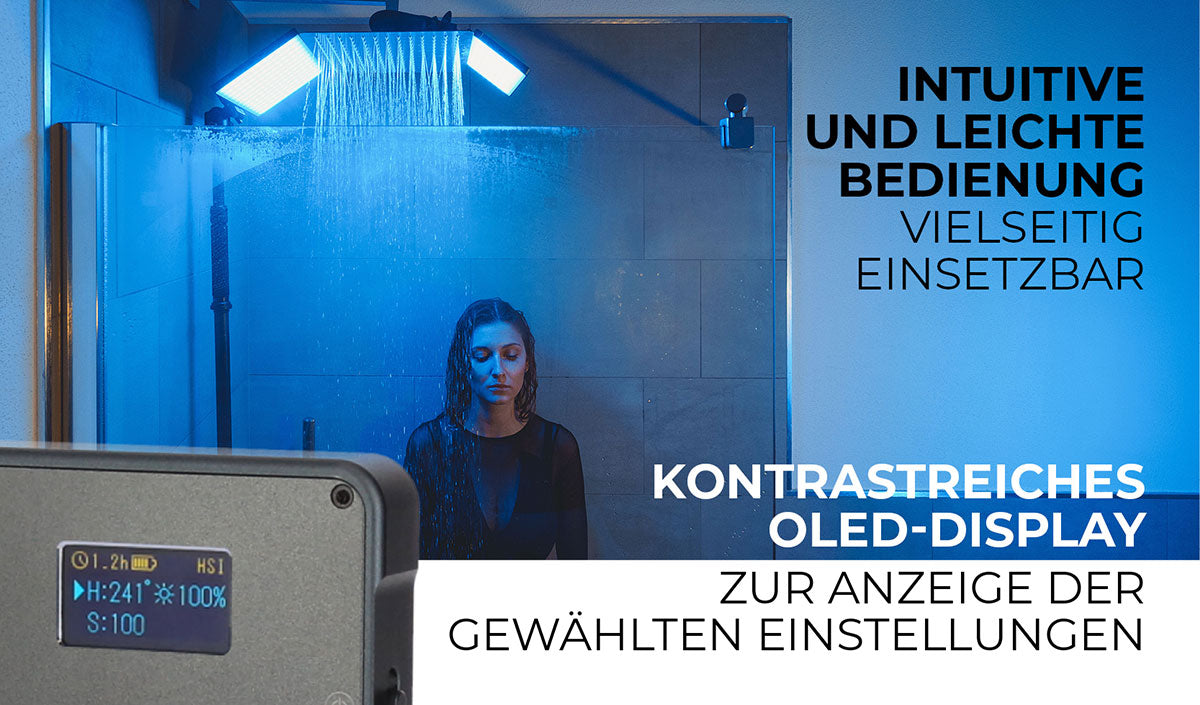 Intuitive und leichte Bedienung des LUMIS Slim LED M Dauerlichts - somit vielseitig Einsetzbar