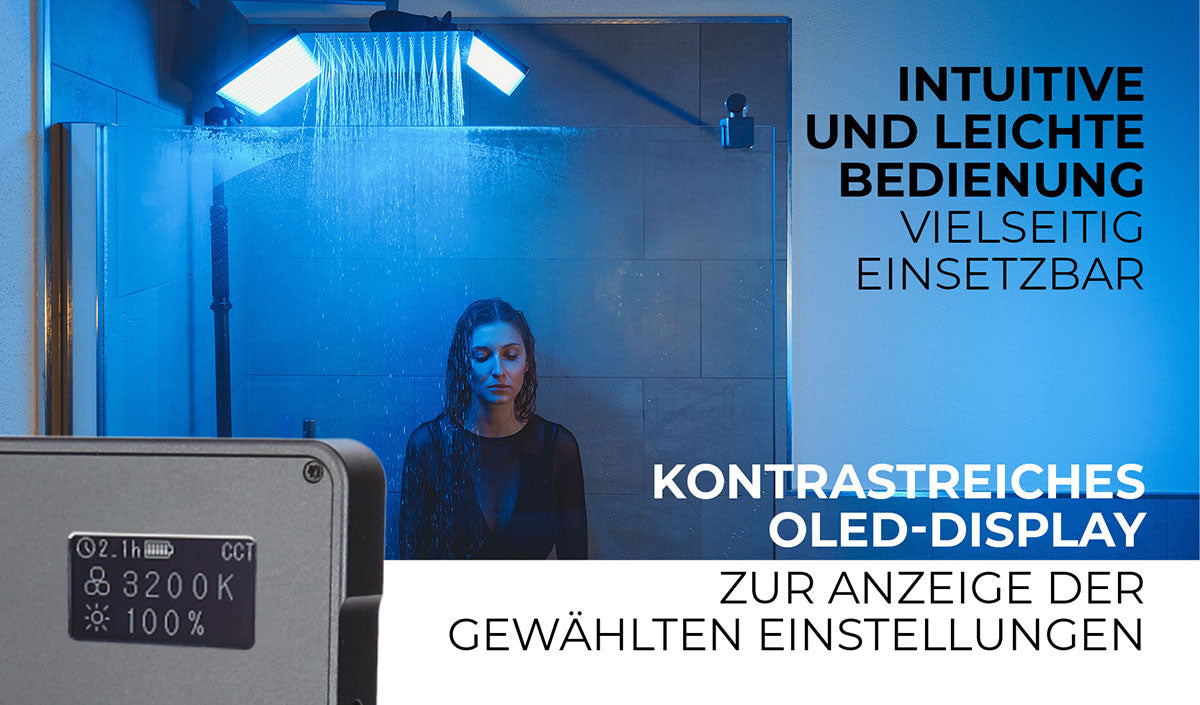 Intuitive und leichte Bedienung des Slim LED L Dauerlichts von Rollei