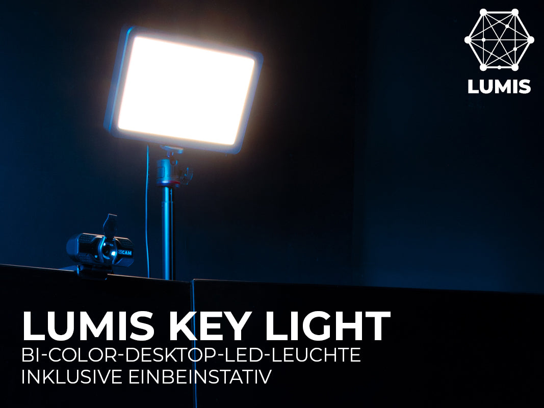 LUMIS Key Light Bi-Color Desktop LED-Leuchte inklusive Tischstativ