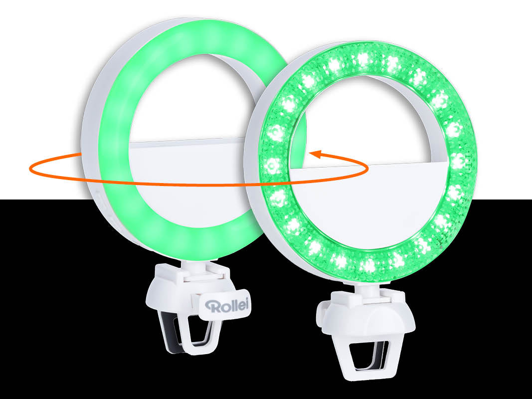 2 LED-Seiten: Glatte Seite für diffuses Licht und kristallförmige Seite für kräftiges Licht, separat oder gleichzeitig einschaltbar