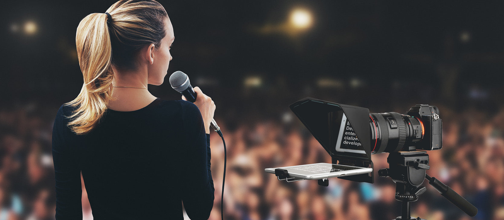 Teleprompter T2 for smartphones and tables with up to 8 "size