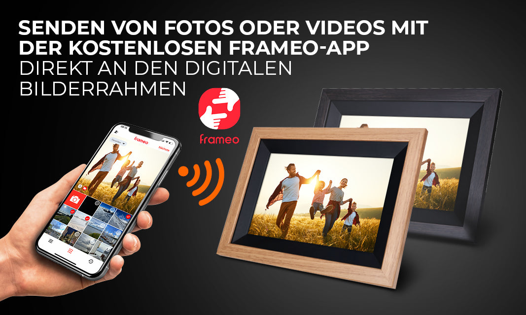 Senden von Fotos oder Videos mit der kostenlosen Frameo-App