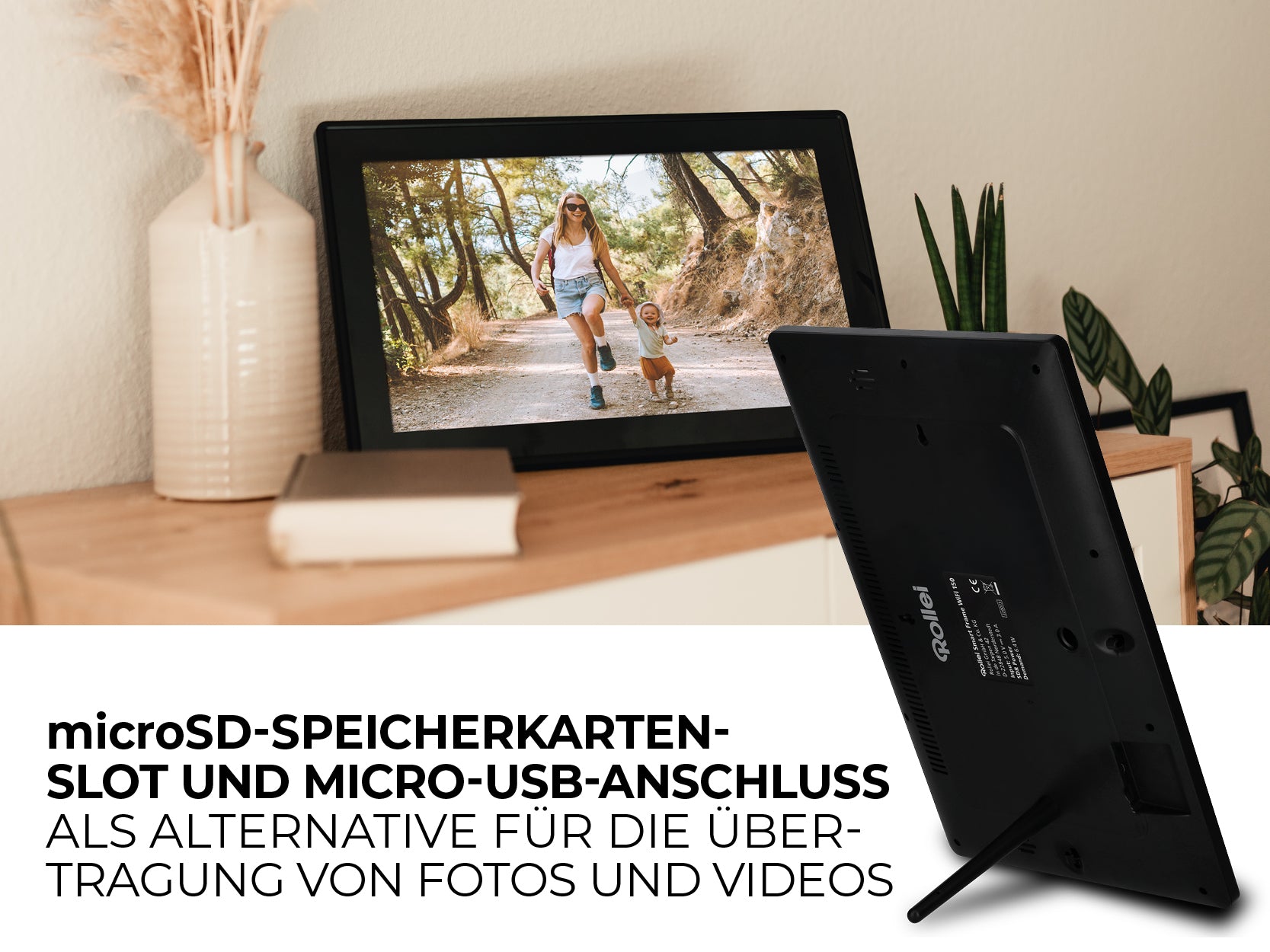 microSD-Speicherkarten-Slot und Micro USB-Anschluss