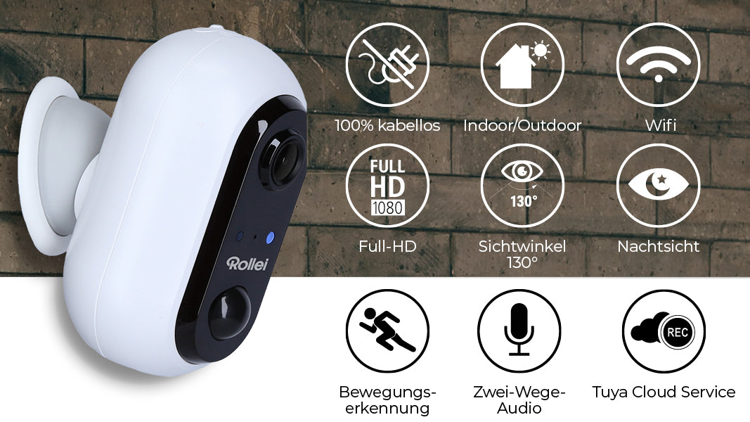 In and outdoor monitoring camera with full HD resolution and motion detection