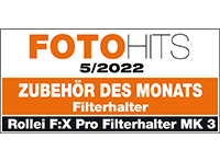 Testsiegel Fotohits Zubehör des Monats 05/2022 - Filterhalter