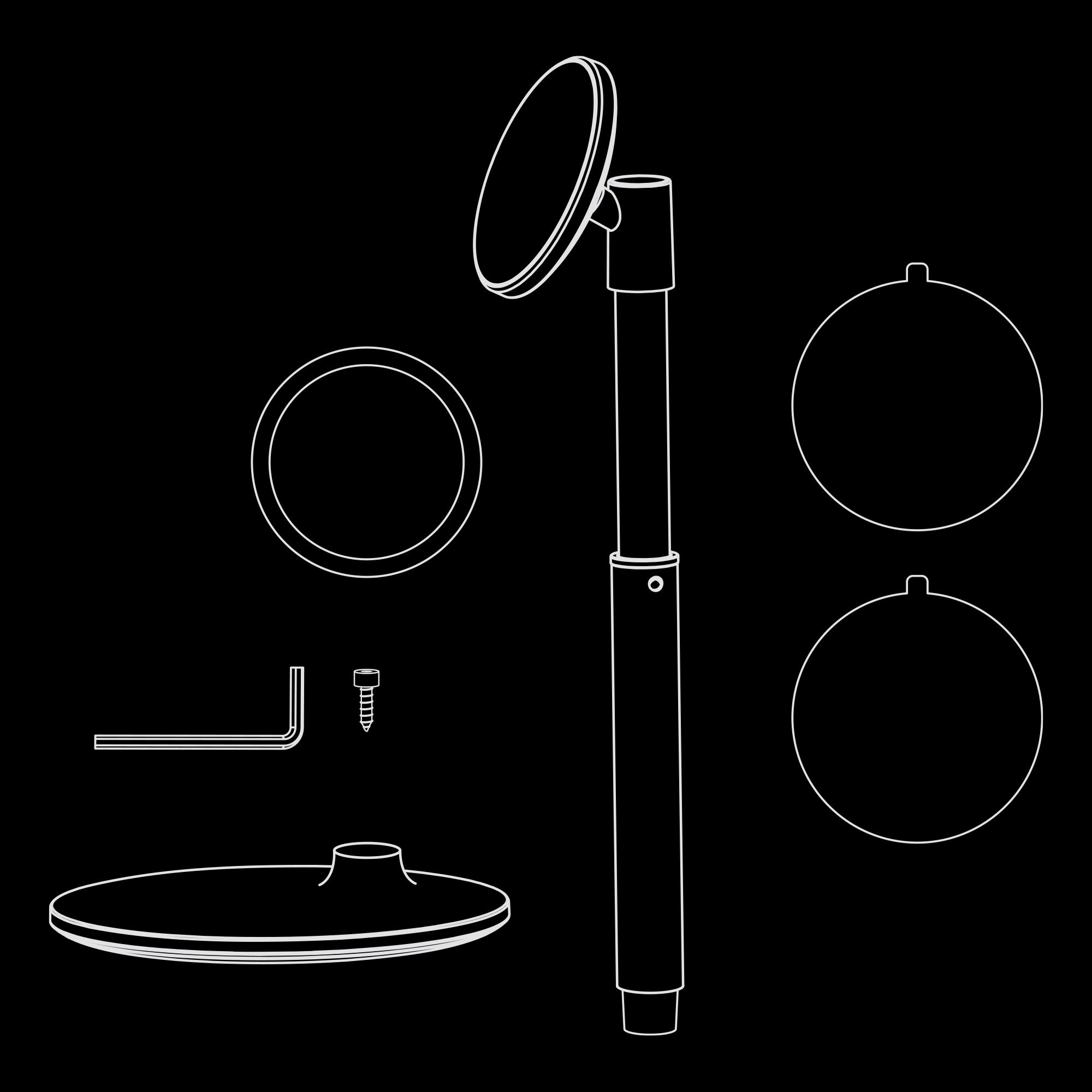 Abbildung Lieferumfang magnetisches Smartphone-Tischstativ von Rollei