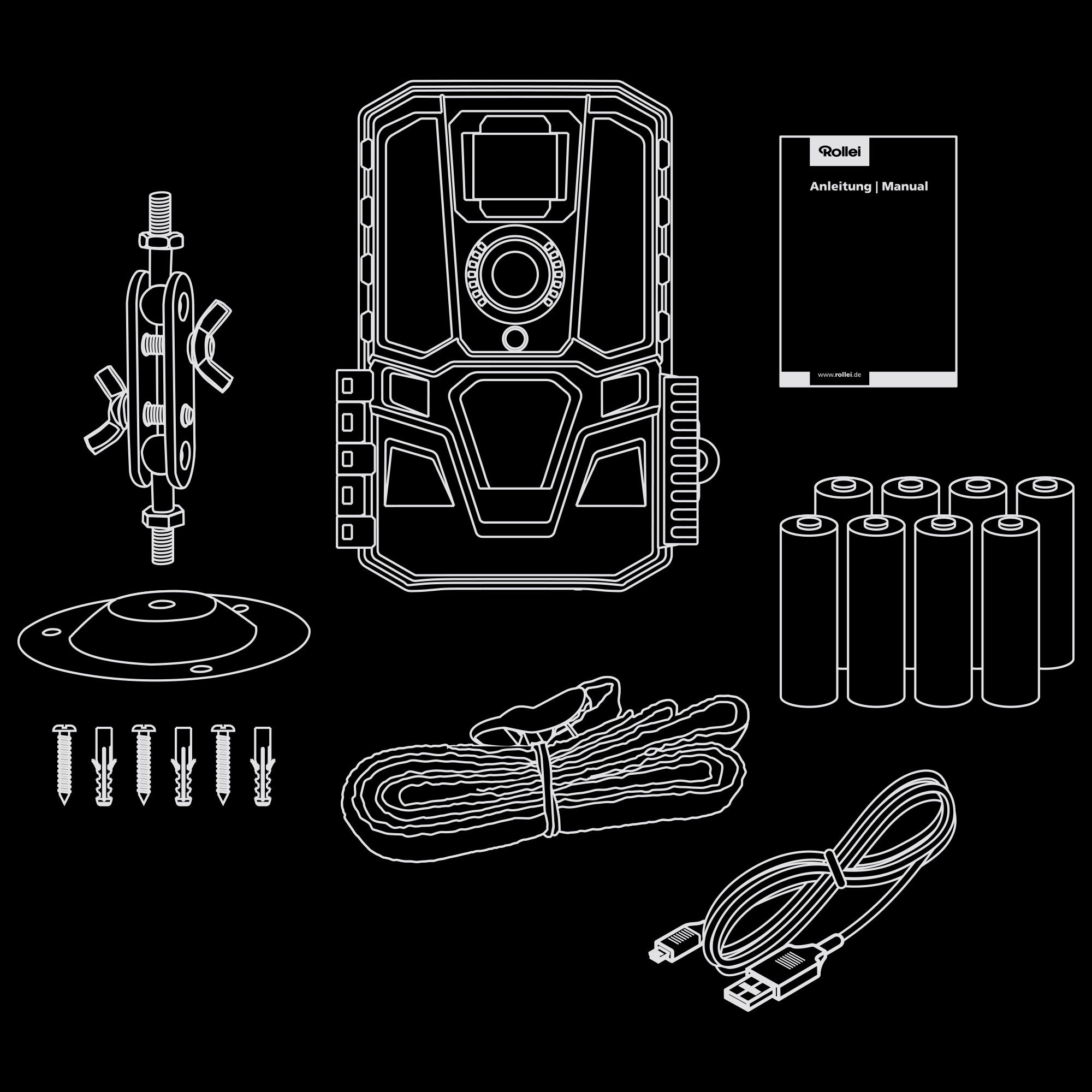 Lieferumfang Rollei Wildkamera HD-1