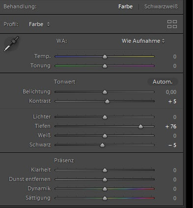 Adobe Lightroom Histogramm 2