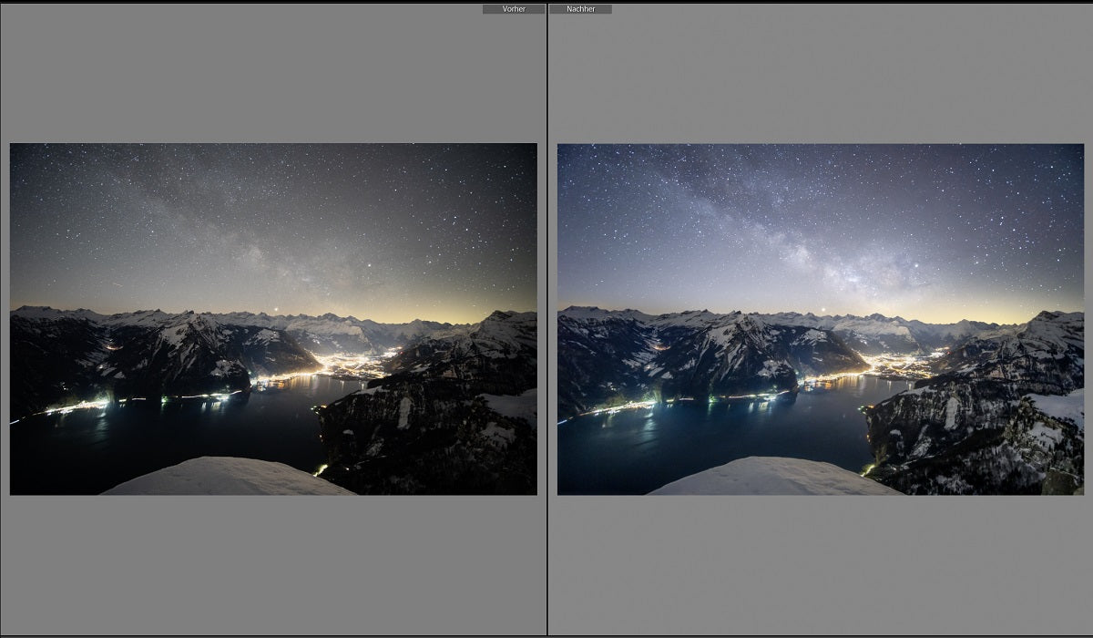 Milchstraße Adobe Lightroom Bereichsbearbeitung