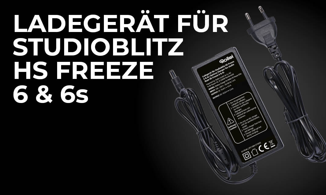 Ladegerät für Studioblitz-Akku HS Freeze 6 und 6s von Rollei