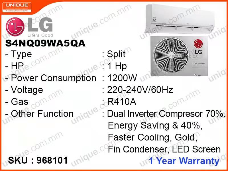 LG S4NQ09WA5QA Split 1HP,Inverter Air Conditioner