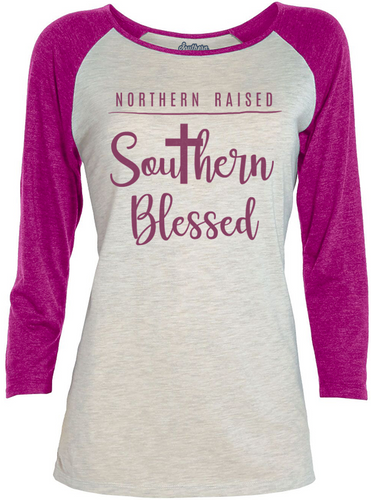 Northern Roots Showing Raglan Ladies Tee Northern Roots Southern Soul –  Southern Yankee