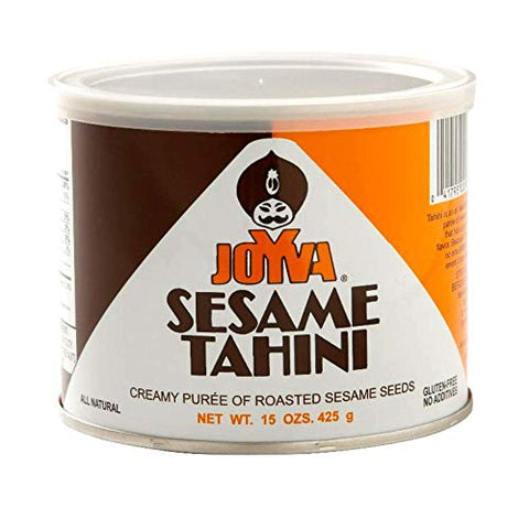 Joyva Tahini Paste - Creamy Sesame Seed Butter for Salad Dressing, Desserts, Sandwiches, Vegetables, Homemade Hummus - Natural, Vegan, Kosher, Non-GMO, No Gluten & Dairy - Made in USA - 15 oz