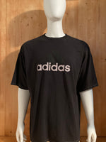 ADIDAS Graphic Print Adult T-Shirt Tee Shirt 2XL XXL Black Shirt