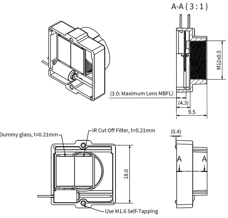 IR Cut Off Switcher for M12 Lenses