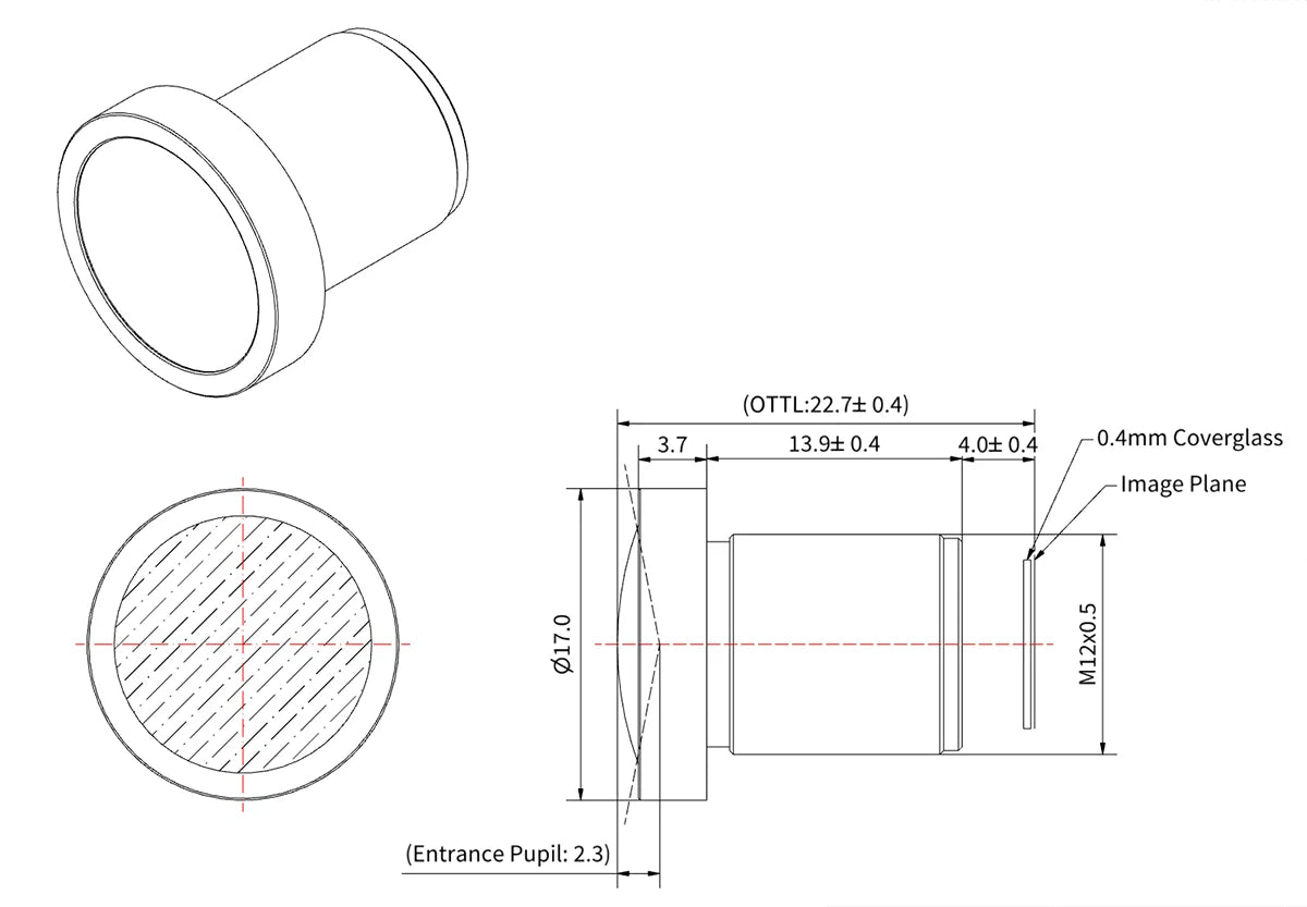 IMX678 IMX178용 4mm M12 렌즈 IP69 