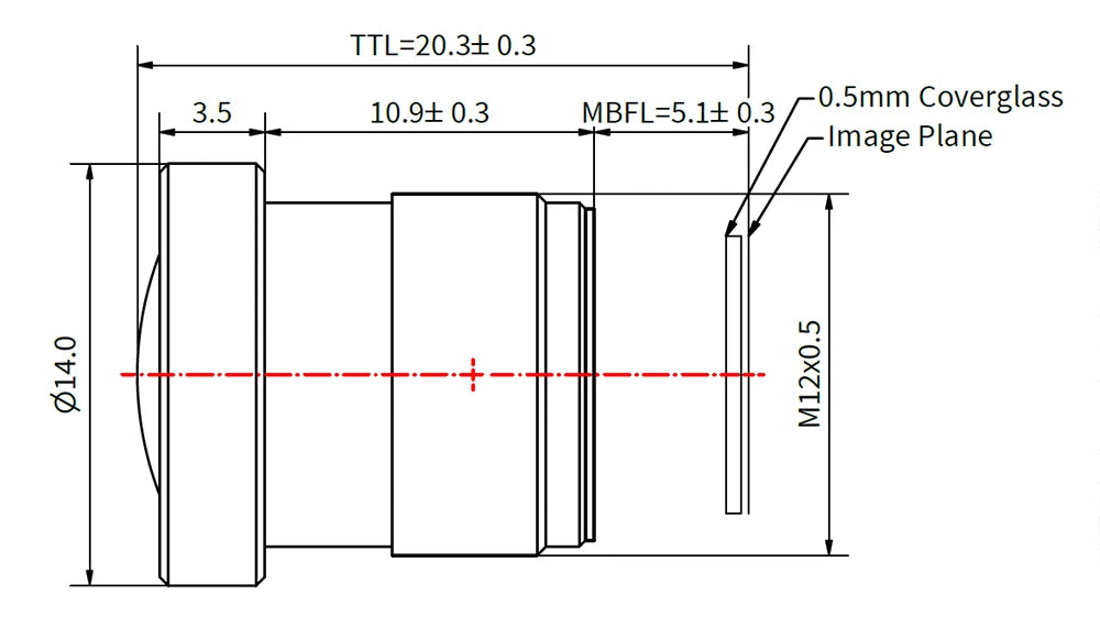 A 12mm M12 Lens for Telephoto applications