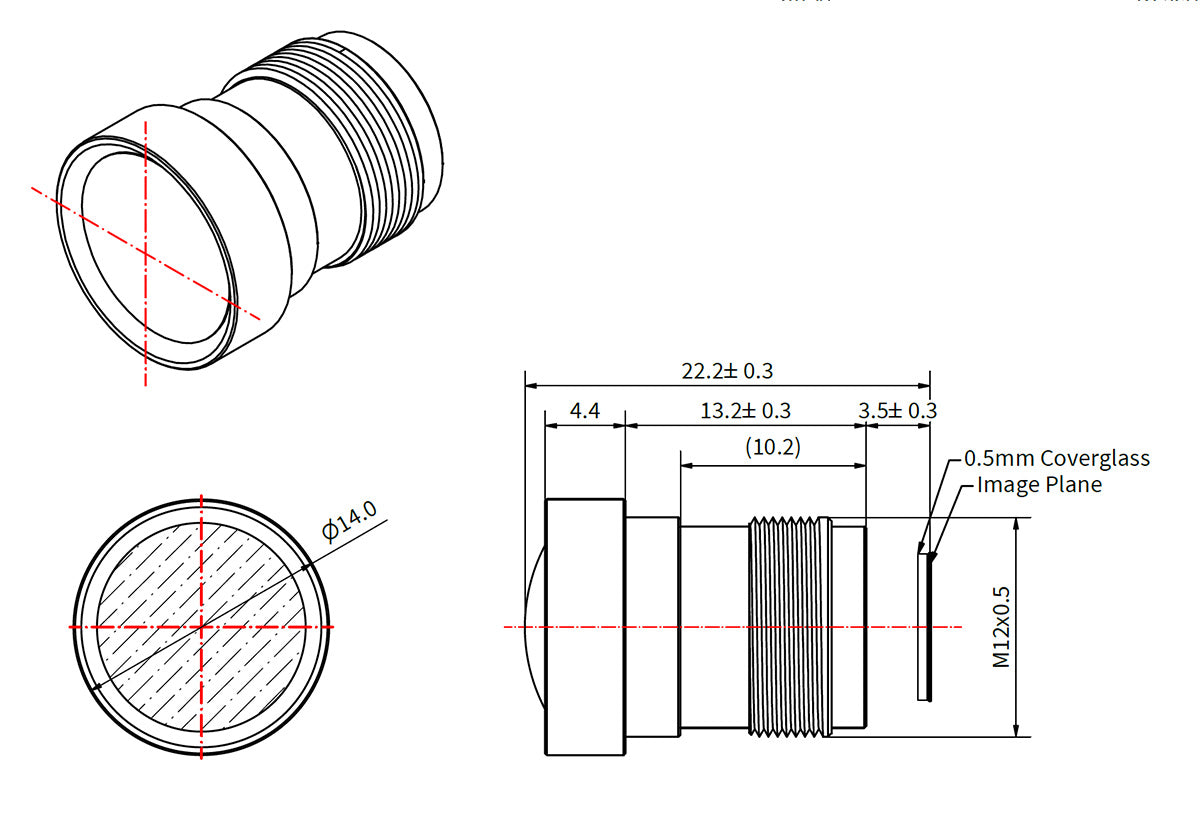 Un objectif M12 de 3,9 mm pour les appareils photo à monture S