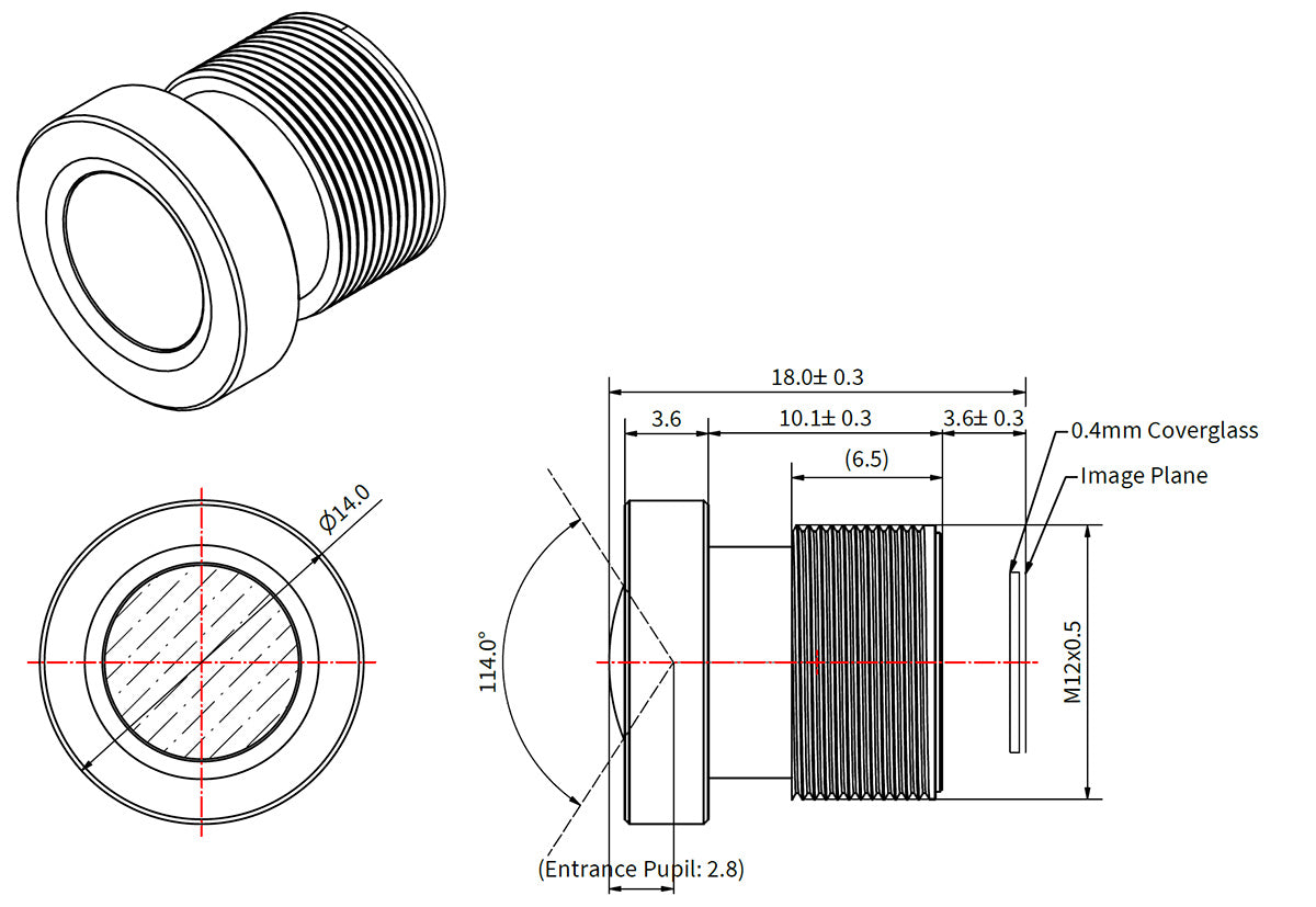 3,5 mm Drohnen-Objektiv für AR0820 und AR0821