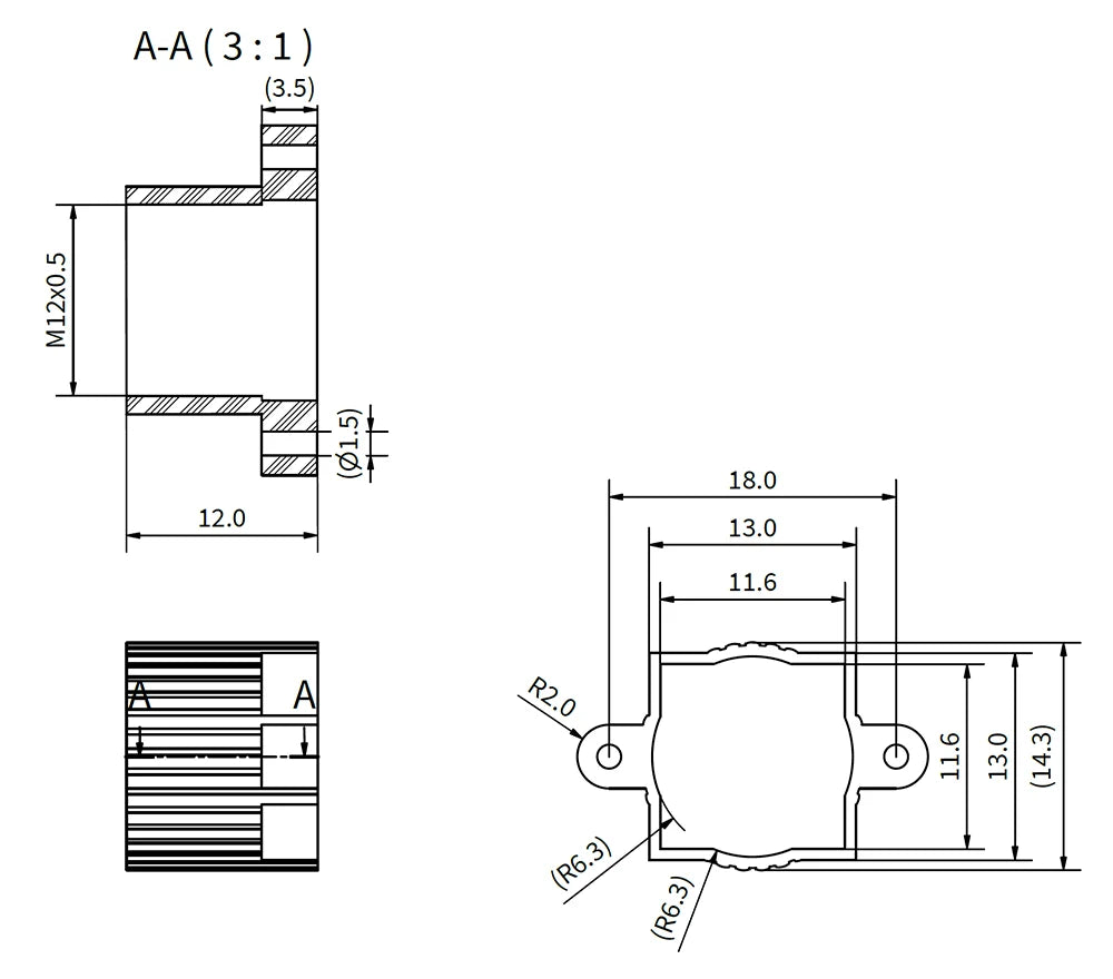 M12 Lens Mount for s-mount lenses