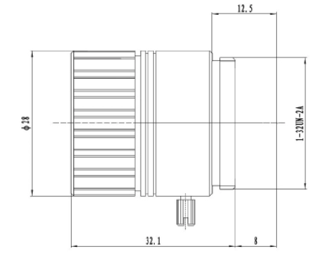CIL08.0-F1.8-CSIR Mechanical Drawing A 4K+ 8.0mm CS Mount Lens.