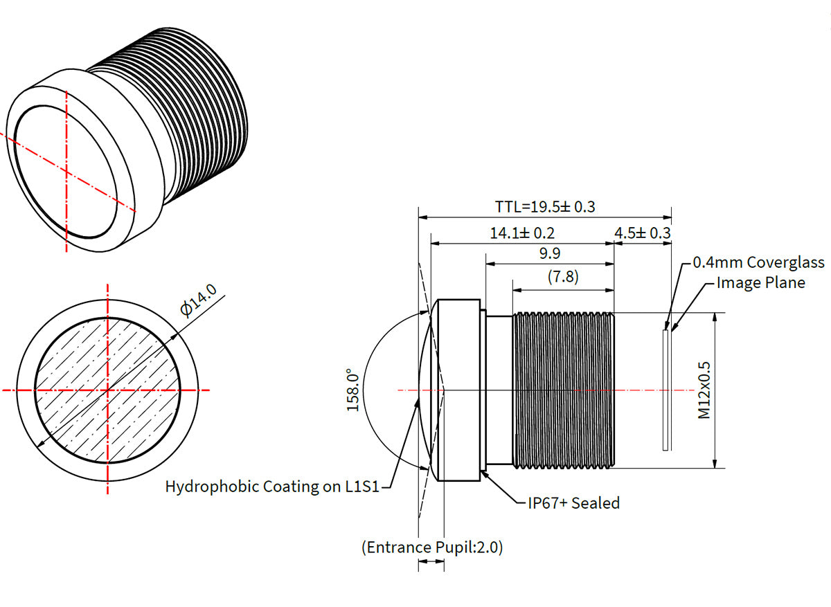 3,5 mm Drohnen-Objektiv für AR0820 und AR0821