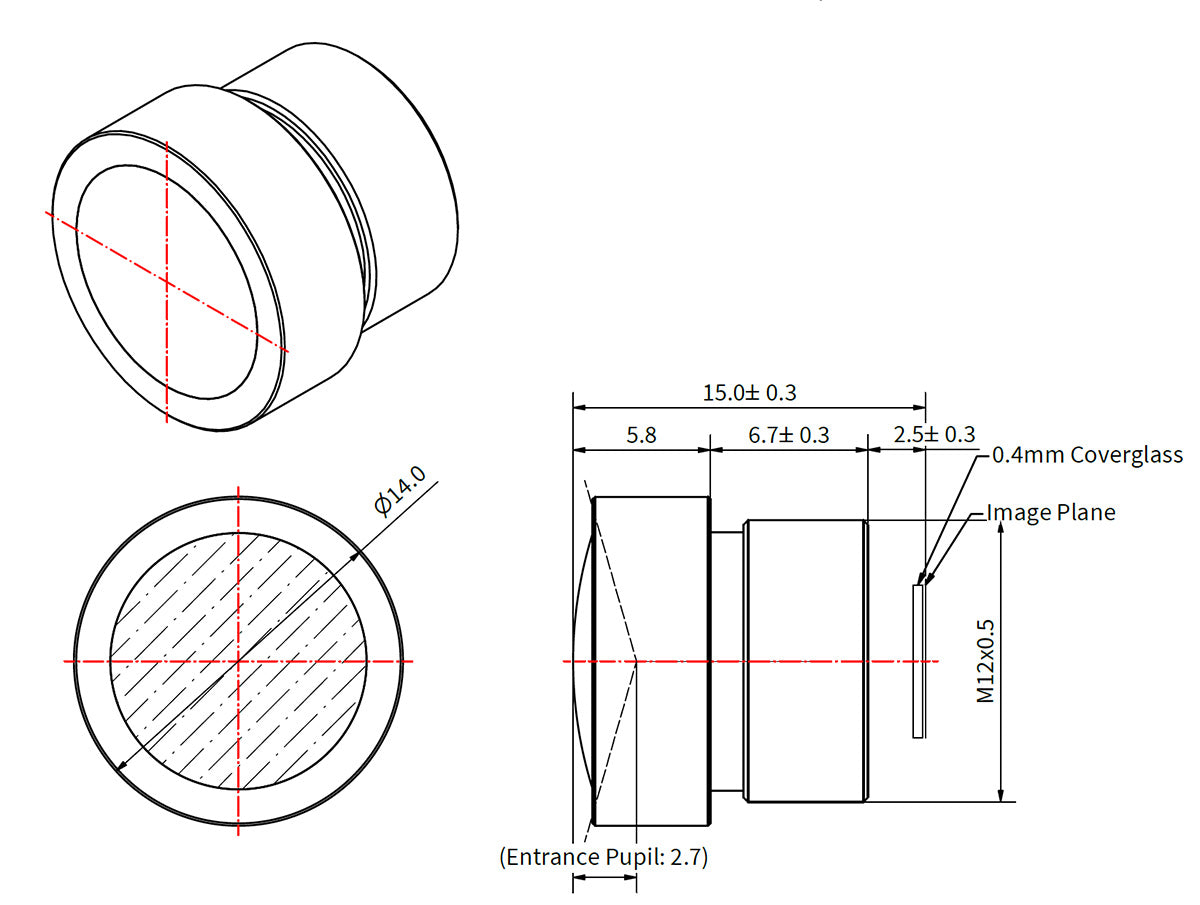 The Mechanical Diagram for a Wide Angle F/2.4 Lens