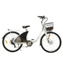 ECOTRIC 36V/10Ah White Lark Electric City Bike For Women W/ Basket & Rear Rack, 500W - SAKSBY.com - Electric Bicycles - SAKSBY.com
