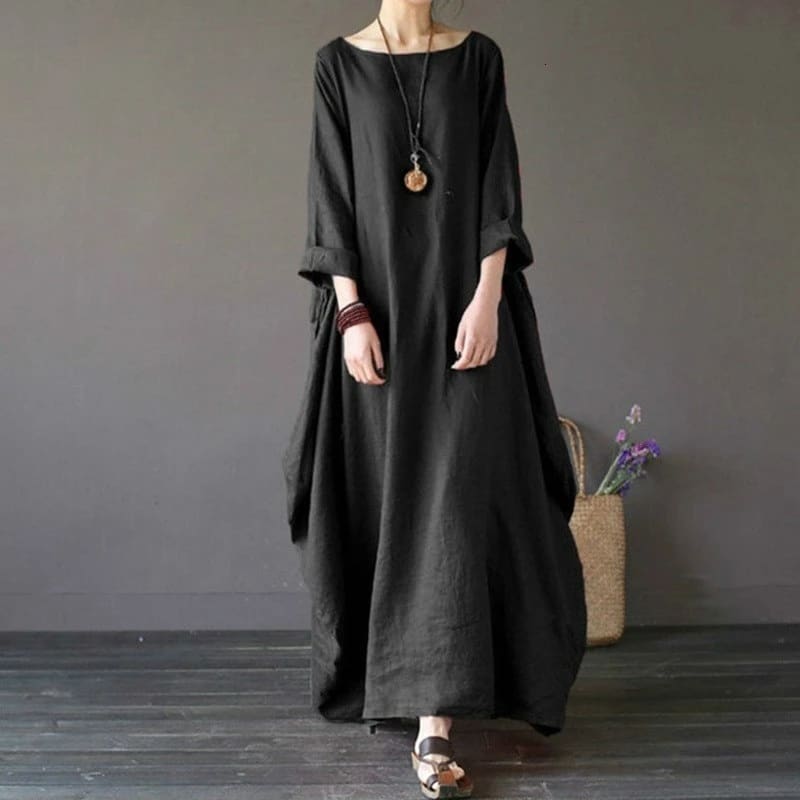Plus Size Loose long vintage Maxi Dresses | Birmon