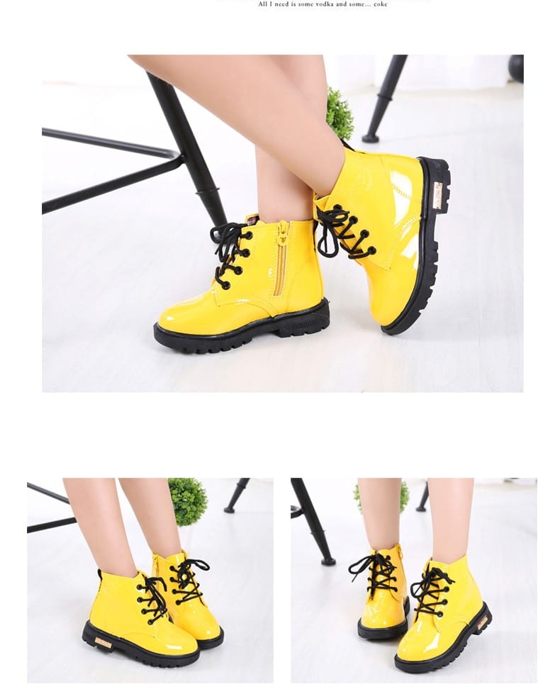 New Winter Children Leather Waterproof Shoes
