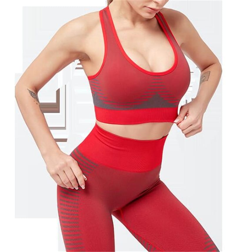 Yoga Set Patchwork Running Fitness Sports bra and Workout pants