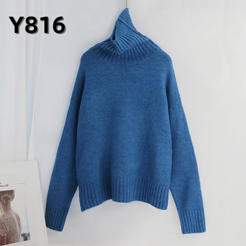 Knitted Turtleneck Cashmere Sweater / Pullover Casual Jumper with Long Sleeve