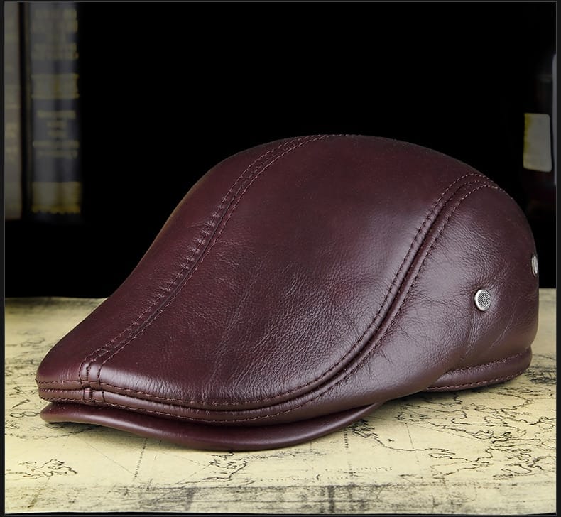 Leather Winter Warm Ear Protection Cap