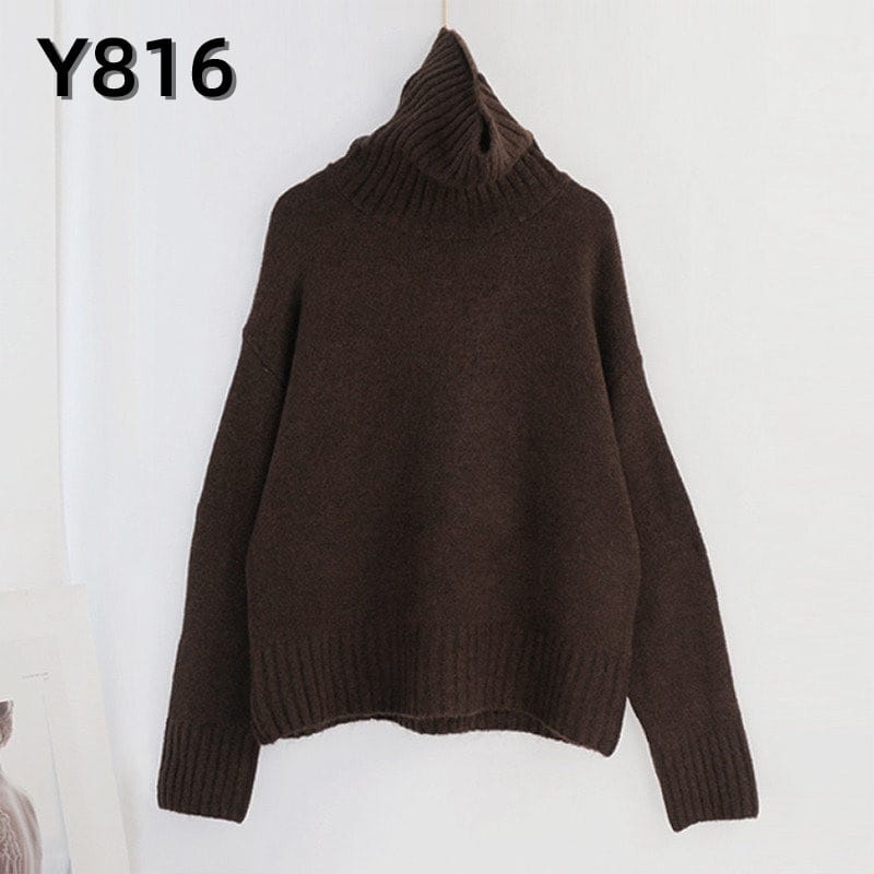 Knitted Turtleneck Cashmere Sweater / Pullover Casual Jumper with Long Sleeve