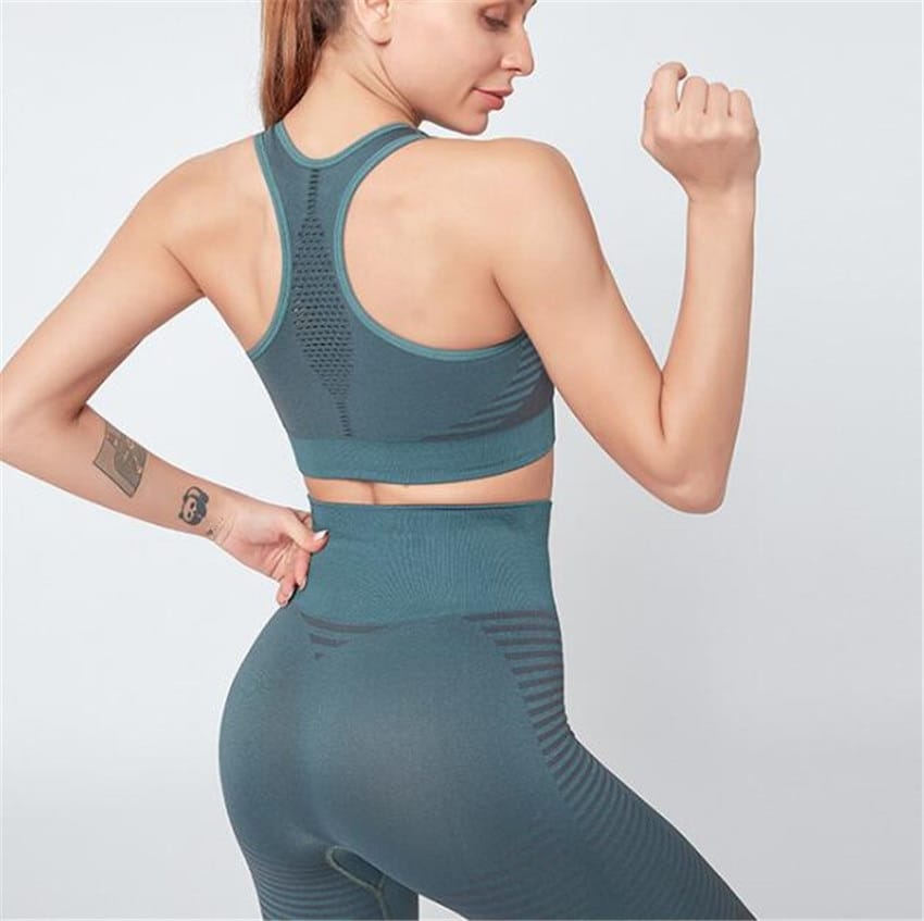 Yoga Set Patchwork Running Fitness Sports bra and Workout pants