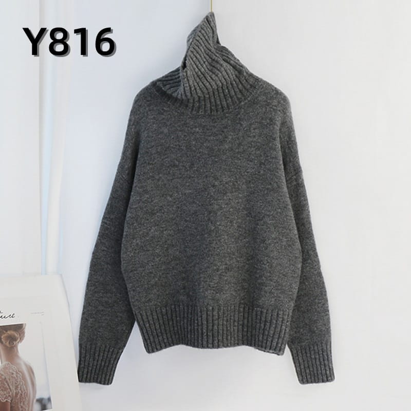 Knitted Turtleneck Cashmere Sweater / Pullover Casual Jumper with Long Sleeve