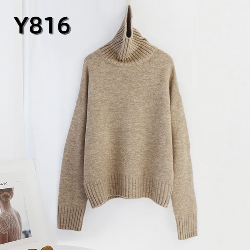 Knitted Turtleneck Cashmere Sweater / Pullover Casual Jumper with Long Sleeve