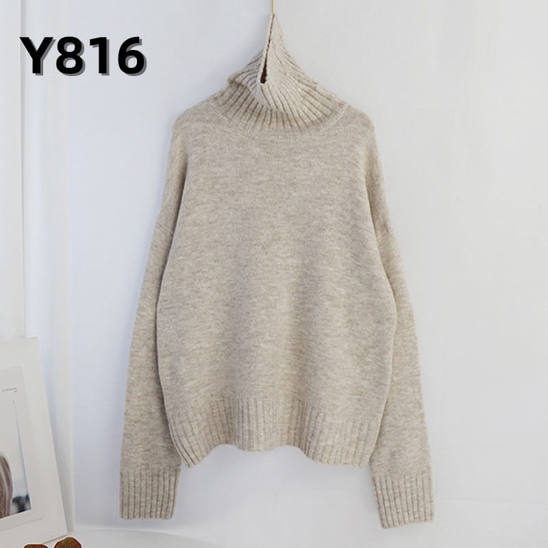 Knitted Turtleneck Cashmere Sweater / Pullover Casual Jumper with Long Sleeve