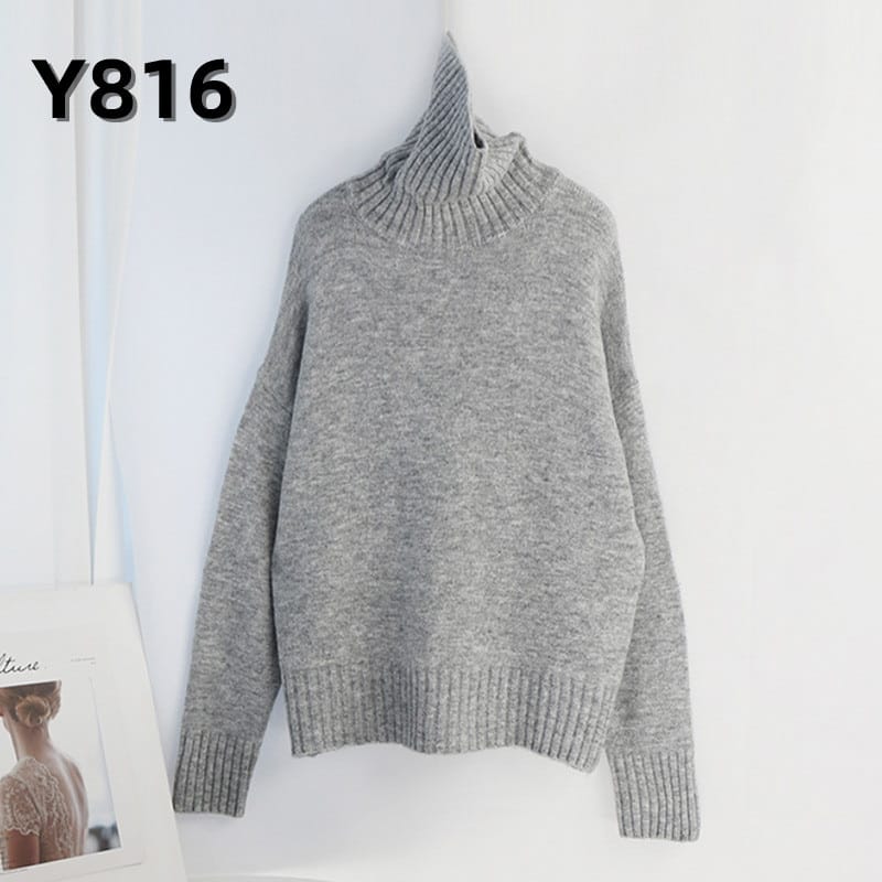 Knitted Turtleneck Cashmere Sweater / Pullover Casual Jumper with Long Sleeve