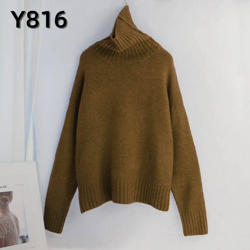 Knitted Turtleneck Cashmere Sweater / Pullover Casual Jumper with Long Sleeve