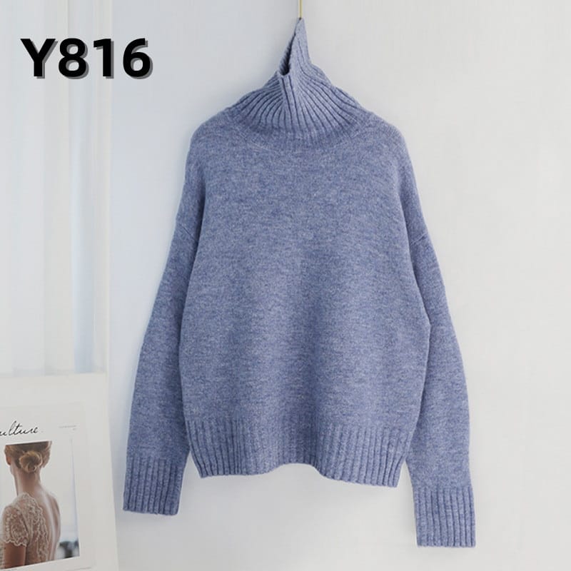 Knitted Turtleneck Cashmere Sweater / Pullover Casual Jumper with Long Sleeve